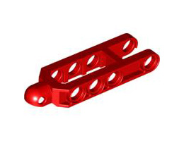 Technic, Steering Arm 6.5 x 2 with Tow Ball Socket Rounded, Chamfered: {ярко червен}
