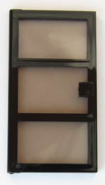 Door 1 x 4 x 6 with 3 Panes with Trans-Black Glass: {черен}