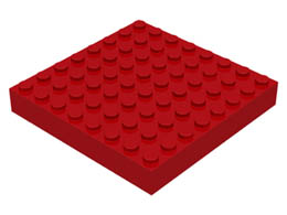 Тухличка 8X8 : {ярко червен}