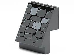 Panel 4 x 6 x 6 Sloped with Stone Wall Pattern: {тъмно каменно сив}