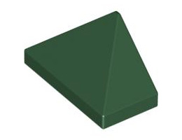 Крайна плочка ръб на покрив 1X2/45°: {земно зелен}