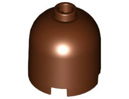 Brick, Round 2 x 2 x 1 2/3 Dome Top - Blocked Open Stud: {червеникаво-кафяв}