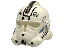 Minifigure, Headgear Helmet SW Clone Trooper Ep.3 Pilot Pattern: {бял}