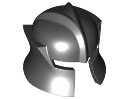 Minifigure, Headgear Helmet Castle with Cheek Protection Angled: {студено сребрист, дифузен}