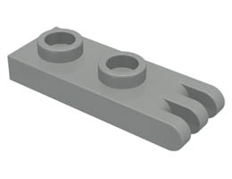 Hinge Plate 1 x 2 with 3 Fingers - Hollow Studs: {сив}