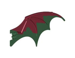 Dragon Wing 19 x 11 with Marbled Dark Red Trailing Edge Pattern: {земно зелен}