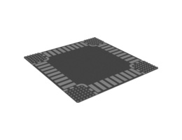 Baseplate, Road 32 x 32 6-Stud Crossroad with White Dashed Lines and Crosswalks Pattern: {тъмно каменно сив}