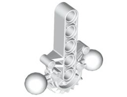 Bionicle Hips / Lower Torso with 2 Ball Joints and 7 Tooth Half Gear: {бял}