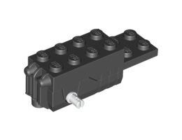 Pullback Motor 6 x 2 x 1 2/3 with Black Base, White Shafts (Motor 2): {черен}