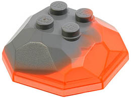 Rock Boulder, Top with Marbled Trans-Neon Orange Pattern: {тъмно каменно сив}