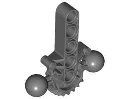 Bionicle Hips / Lower Torso with 2 Ball Joints and 7 Tooth Half Gear: {тъмно каменно сив}