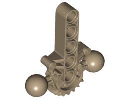 Bionicle Hips / Lower Torso with 2 Ball Joints and 7 Tooth Half Gear: {пясъчно жълт}