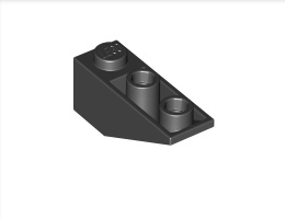 Покривна плочка 1X3/25° инверсна: {черен}