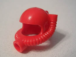 Minifigure, Headgear Helmet Space / Town with Breathing Hose : {ярко червен}