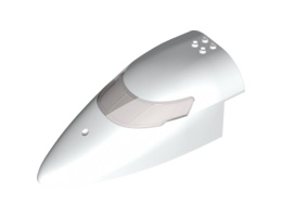 Aircraft Fuselage Curved Forward 8 x 16 x 5 with Trans-Black Glass with Blue Airline Bird and Stripes Pattern: {бял}