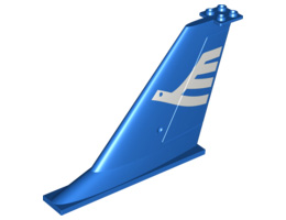 Tail 14 x 2 x 8 with White Airline Bird Pattern: {ярко син}