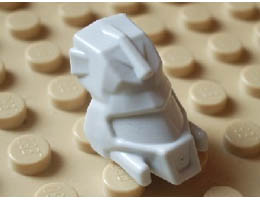 Minifigure, Head, Modified Bionicle Piraka Thok Plain: {светло каменно сив}