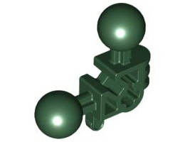 Bionicle Ball Joint 3 x 3 x 2 90 Degree with 2 Ball Joints and Axle Hole: {земно зелен}
