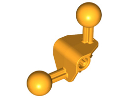 Bionicle Ball Joint 4 x 4 x 2 90 Degree with 2 Ball Joints and Axle Hole: {огнено жълто-оранжев}