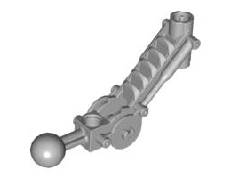 Bionicle Ball Joint 5 x 7 Arm with dual axle hole at 90 degrees: {умерено каменно сив}