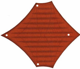 Cloth Sail 26 x 22 Jabba's Sail Barge with Brown Line Pattern: {тъмно оранжев}