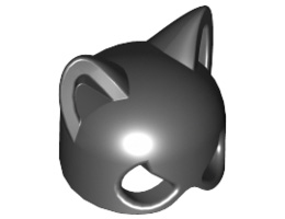 Minifigure, Headgear Mask Catwoman, Large Gap between Eye Holes: {черен}
