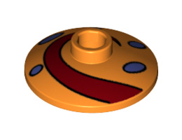Dish 2 x 2 Inverted (Radar) with Dark Red Swirl and Purple Spots Pattern (Snail Shell): {ярко оранжев}