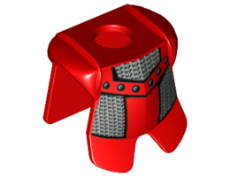 Minifigure, Armor Breastplate with Leg Protection, Adric/Kentis Chain Mail Pattern: {ярко червен}