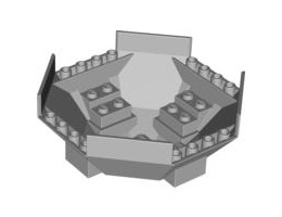 Cockpit 10 x 10 x 4 Octagonal with Axle Hole: {умерено каменно сив}