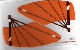 Plastic Triangle 6 x 12 Wing with Brown Spars and Orange Cloth Pattern, Sheet of 2 Items x66px15: {прозрачен}