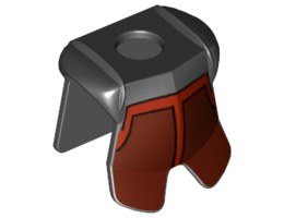Minifigure, Armor Breastplate with Leg Protection, Avatar Fire Nation Soldier Pattern: {черен}