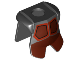 Minifigure, Armor Breastplate with Leg Protection, Avatar Firebender Pattern: {черен}