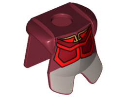 Minifigure, Armor Breastplate with Leg Protection, Avatar Prince Zuko Pattern: {нов тъмно червен}