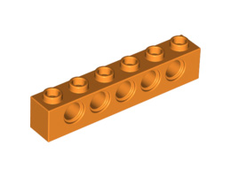Техническа тухличка 1X4 Ø4,9: {ярко оранжев}