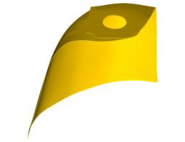 Minifigure, Cape Cloth, Standard - Traditional Starched Fabric - Height 4 cm (22231): {ярко жълт}