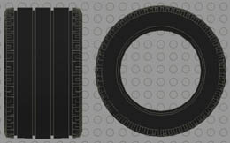 Tire 81.8 x 50 Technic Straight Tread: {черен}