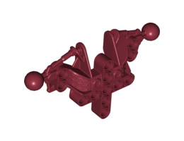 Bionicle Toa Inika Upper Torso / Shoulders Section: {нов тъмно червен}