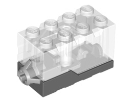 Electric, Sound Brick 2 x 4 x 2 with Trans-Clear Top and Revving Motor Sound: {тъмно каменно сив}