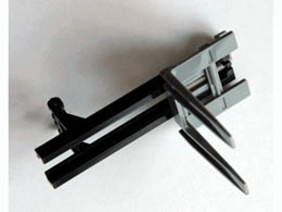 Vehicle, Forklift Wide 1 x 2 Hinge Plate Locking and Dark Bluish Gray Wide Forks Reinforced: {черен}