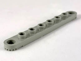 Technic, Plate 1 x 8 with Toothed Ends : {сив}