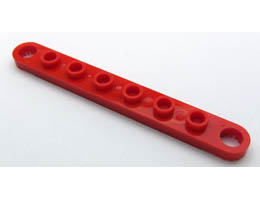 Technic, Plate 1 x 8 with Toothed Ends: {ярко червен}