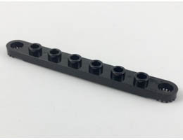 Technic, Plate 1 x 8 with Toothed Ends : {черен}