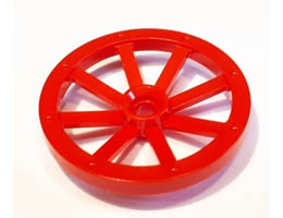 Wheel Wagon Large 33mm D., Hole Round for Wheels Holder Pin: {ярко червен}