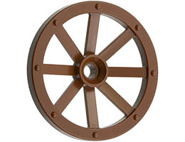 Wheel Wagon Large 33mm D., Hole Round for Wheels Holder Pin: {земно оранжев}