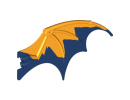 Dragon Wing 19 x 11 with Marbled Bright Light Orange Trailing Edge Pattern: {земно син}