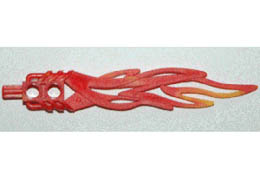 Bionicle Weapon Toa Flame Sword 2 x 12 with 2 Pin Holes and Marbled Bright Light Orange Pattern: {ярко червен}