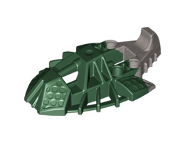 Bionicle Foot Toa Inika Elliptical with Marbled Pearl Light Gray Pattern (53551): {земно зелен}