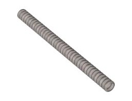 Hose, Ribbed 7mm D. 13L : {сребърно метален}