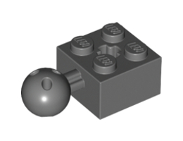 Тухличка 2X2 с топче O 10.2 с дупки: {тъмно каменно сив}