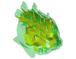 Bionicle Head, Barraki Ehlek, Marbled Lime Pattern: {прозрачно зелен}